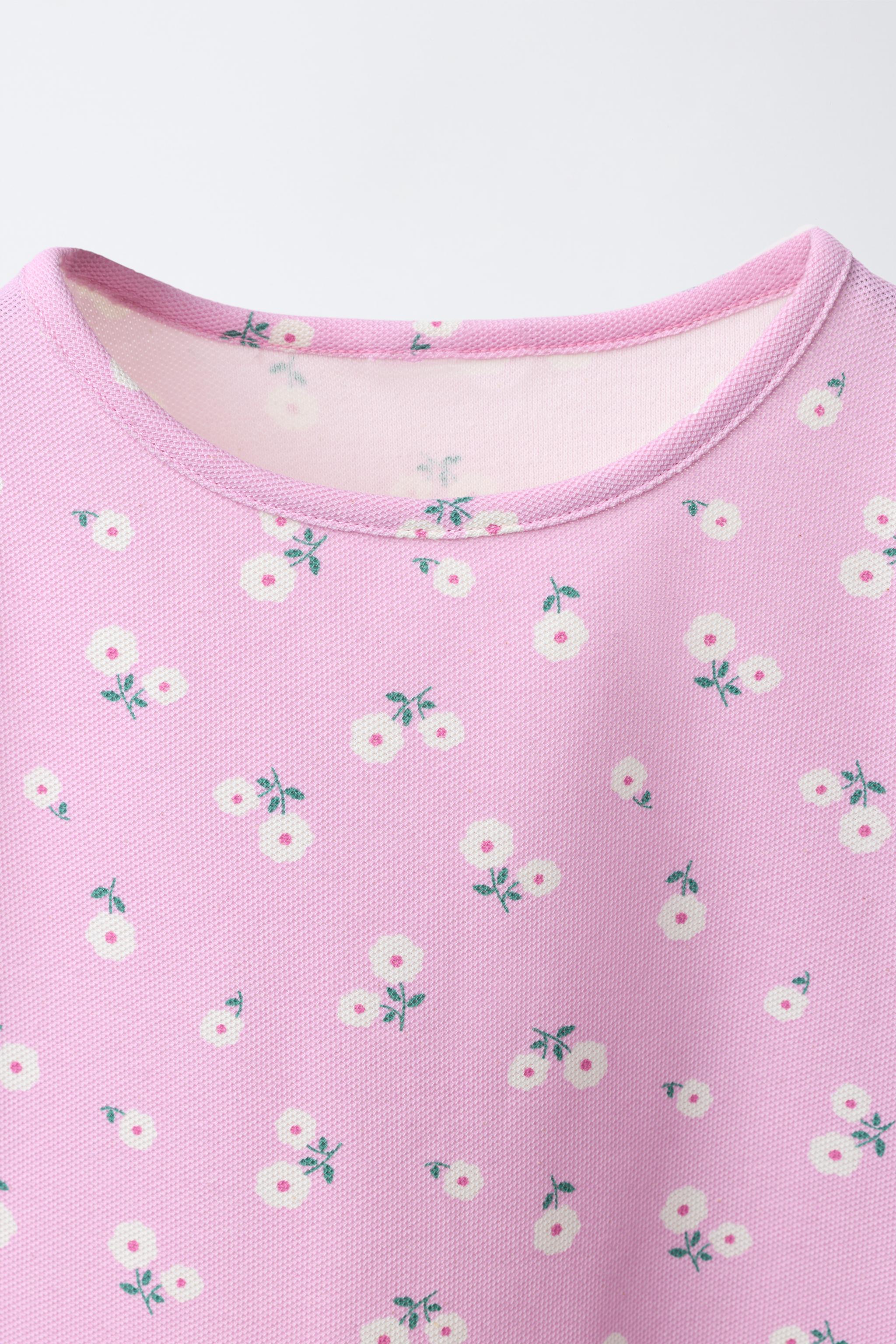 ENSEMBLE T-SHIRT ET PANTALON IMPRIMÉ FLEURS LACETS